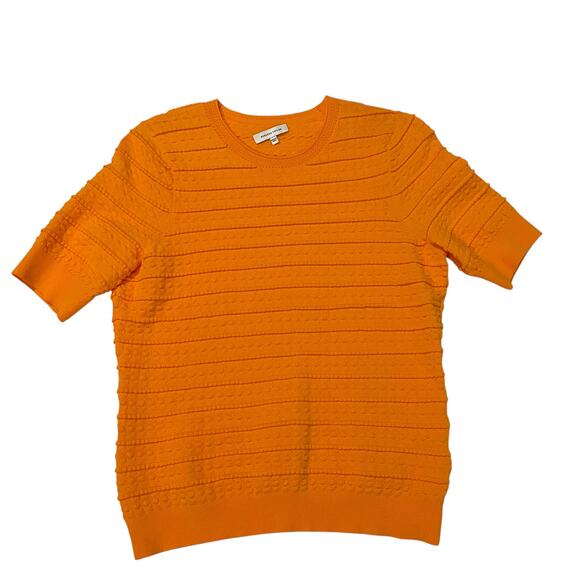 Rebecca Taylor Tech Lace Sweater - Tangerine - Medium - Picture 9 of 15